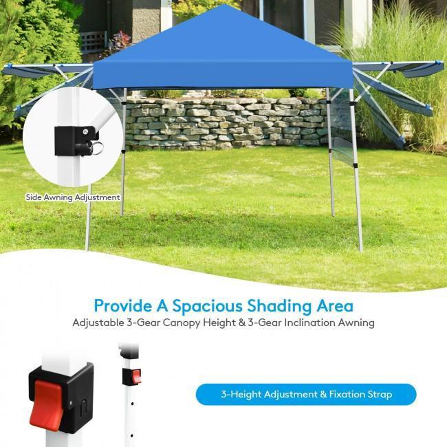 17 Feet x 10 Feet Foldable Pop Up Canopy with Adjustable