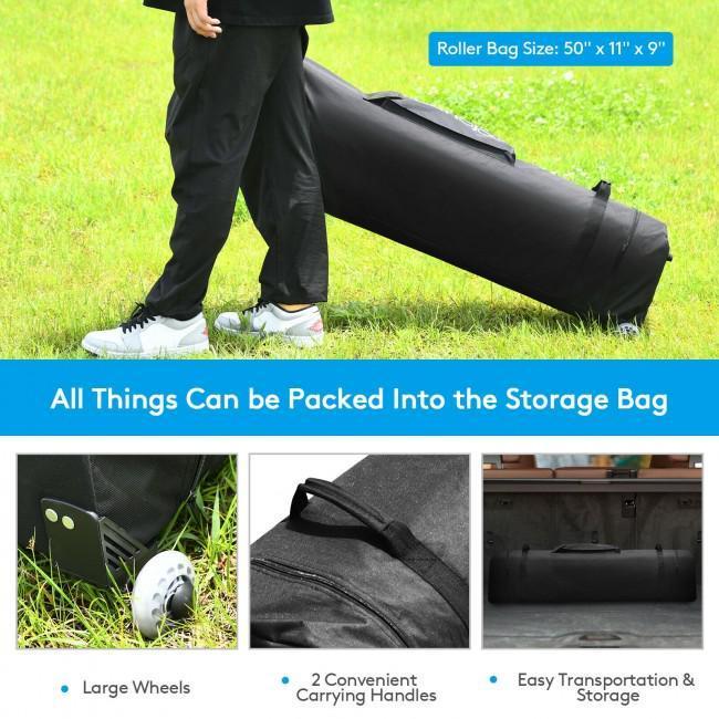 17 Feet x 10 Feet Foldable Pop Up Canopy with Adjustable