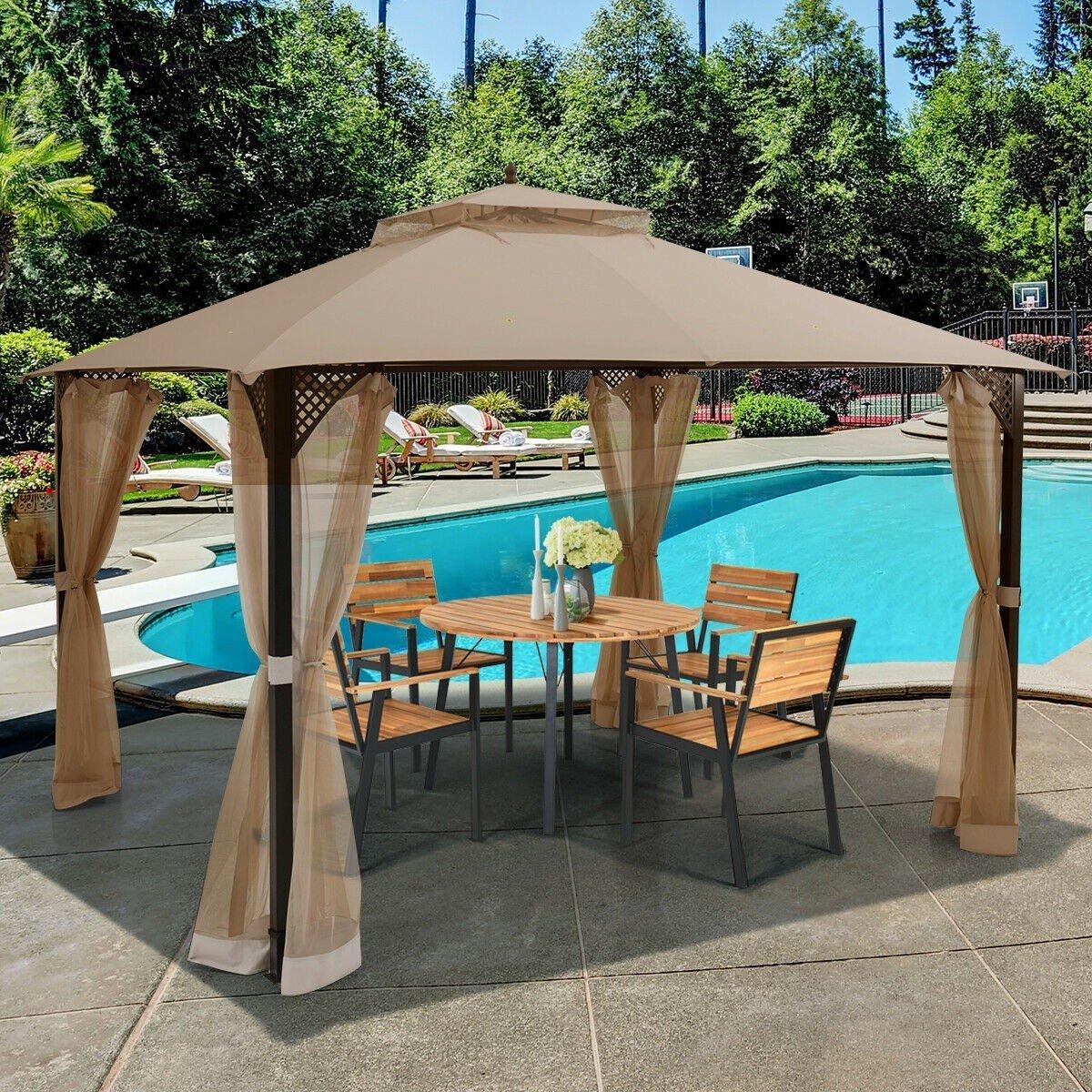 12 x 10 Outdoor Double Top Patio Gazebo