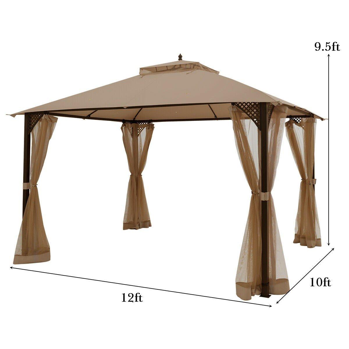 12 x 10 Outdoor Double Top Patio Gazebo