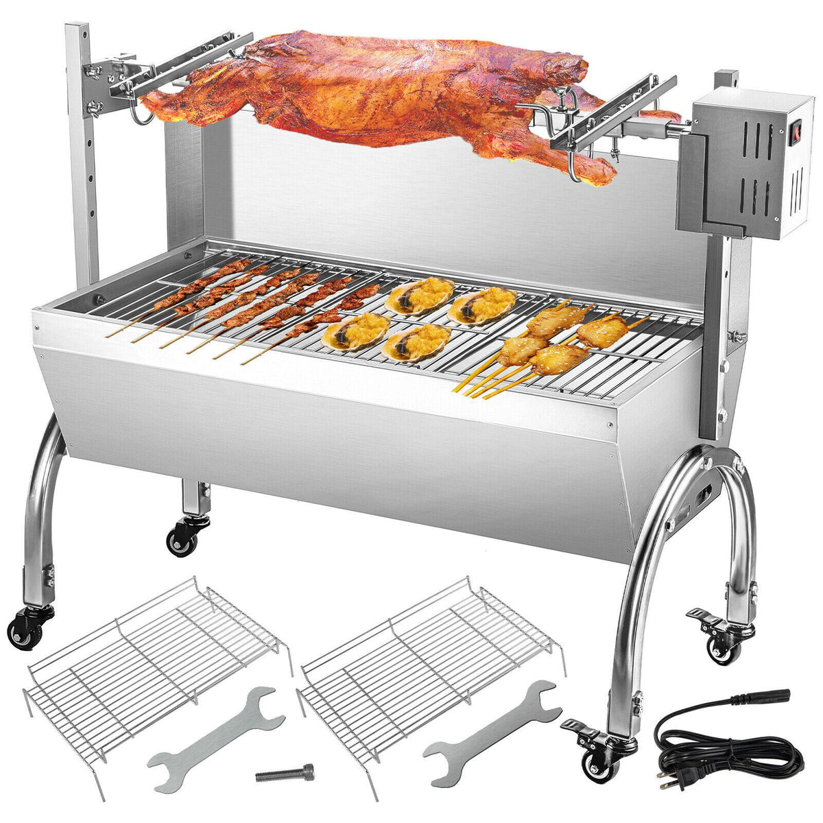 VEVOR BBQ Roaster 45W 132lb Roasting Machine Pork Rotisserie Roaster for Lamp