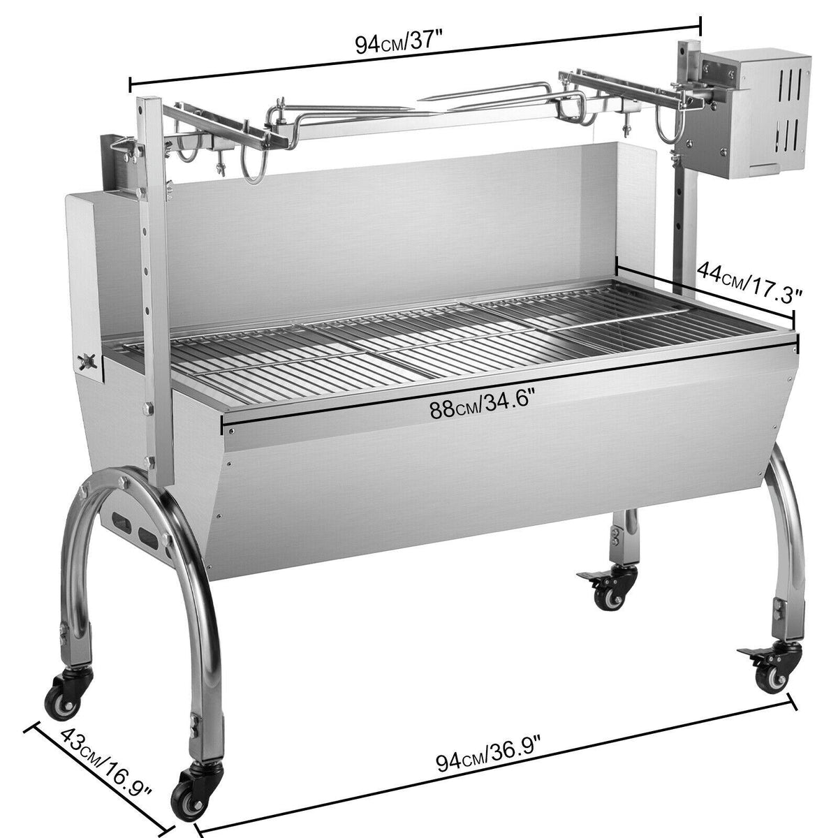 VEVOR BBQ Roaster 45W 132lb Roasting Machine Pork Rotisserie Roaster for Lamp
