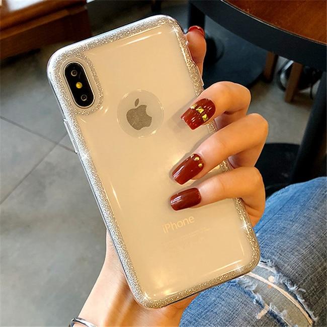 Phone Case - Luxury Cute Bling Glitter Hybrid Hard PC & Soft Silicone Phone Case For iPhone XS/XR/XS Max 8/7 Plus