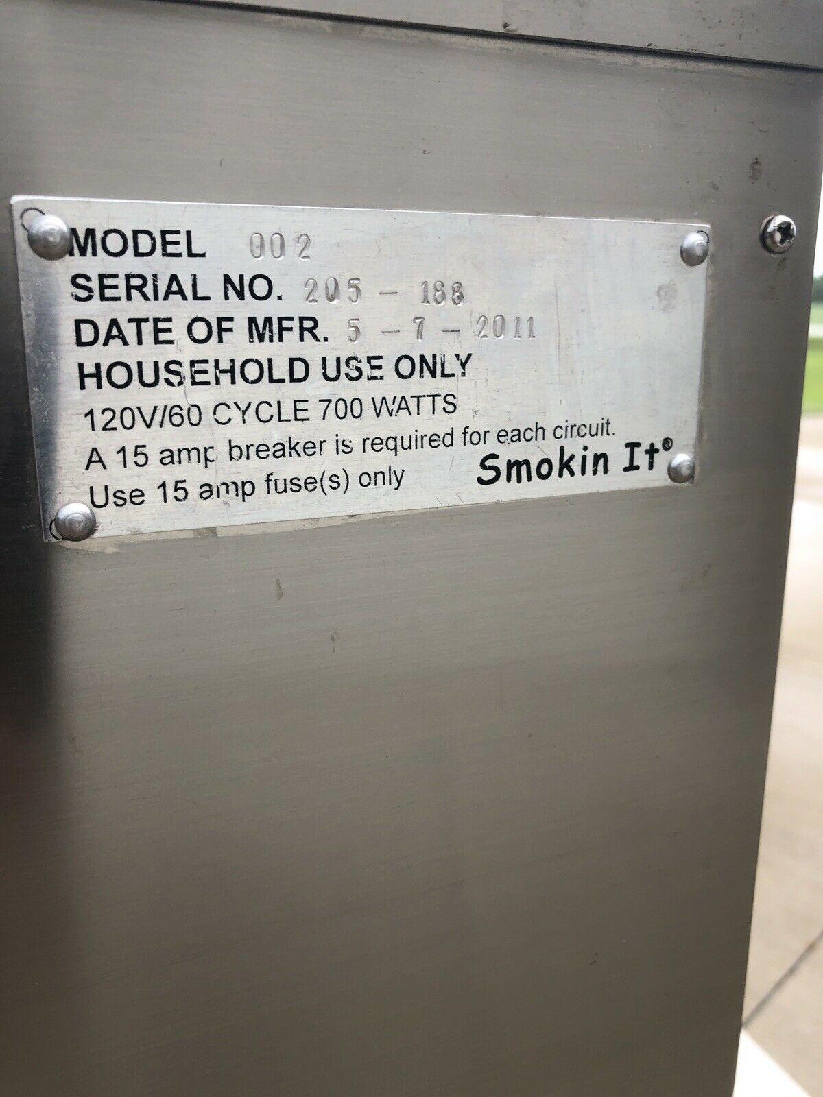 Electric Smoker - Stainless Steel Smokin-It Model #2 Very Good Condition