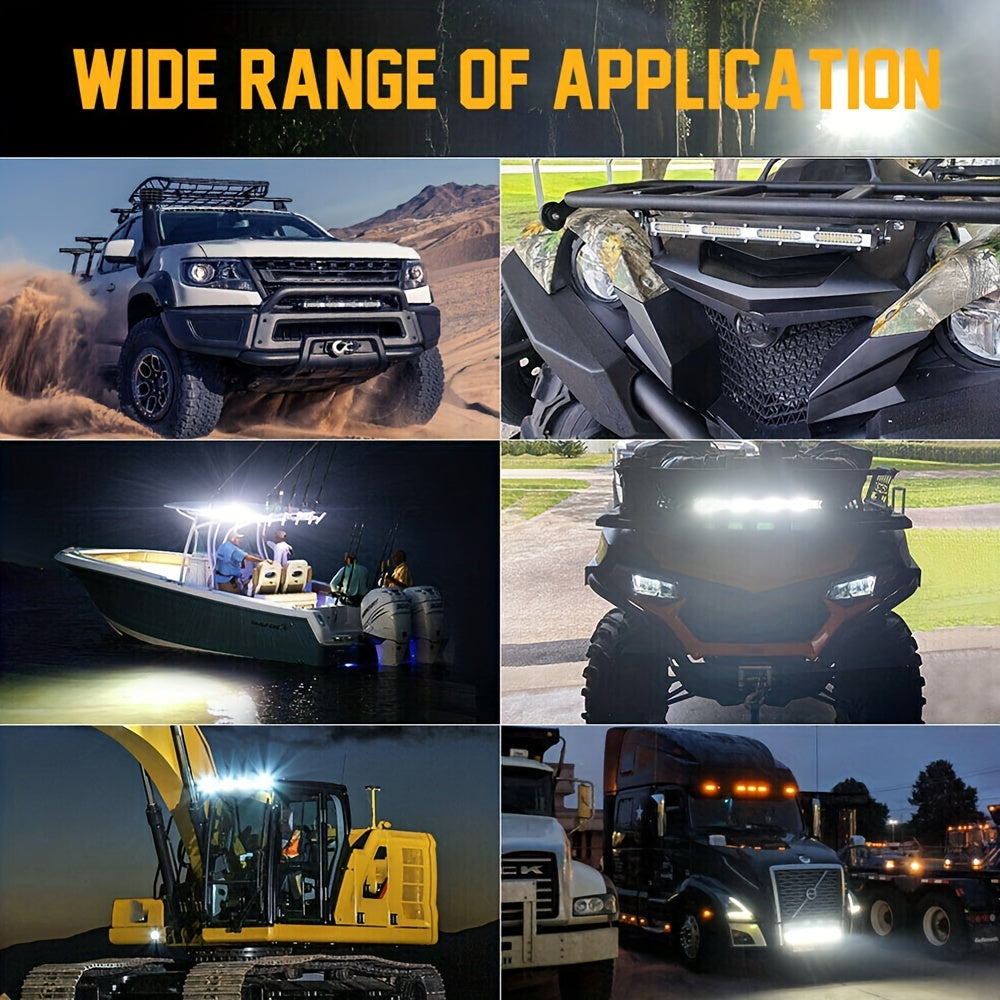 LED Work Light Ultra-thin Single Row LED Light Bar Suitable For Off-road 4x4 Car SUV Trucks Tractor Boat Fog Lights 12V/24V Spot Flood Light Bar