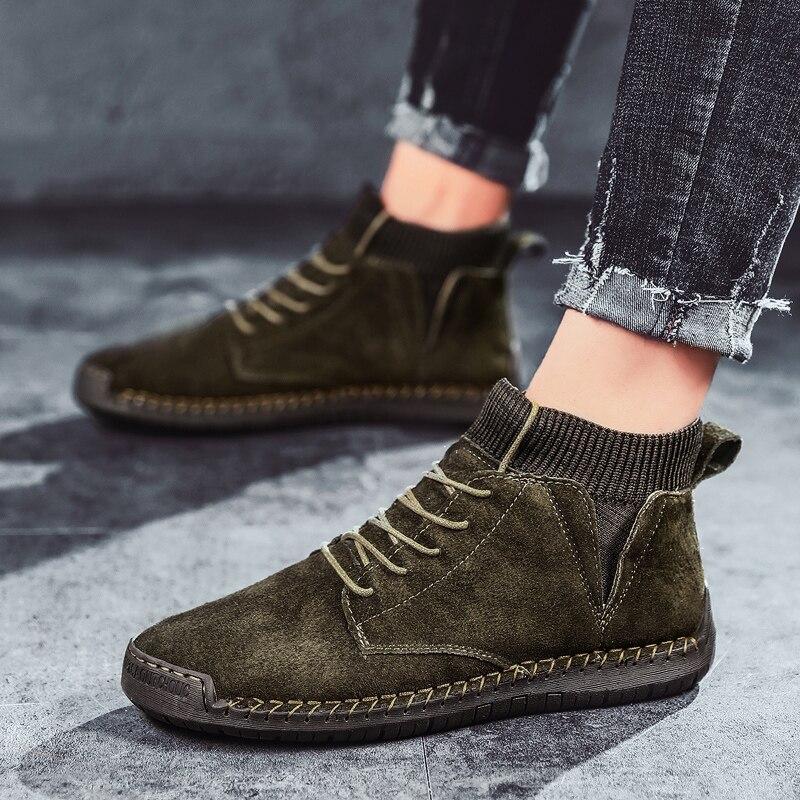 Winter Plush Warm Snow Boots Men Motorcycle Boot