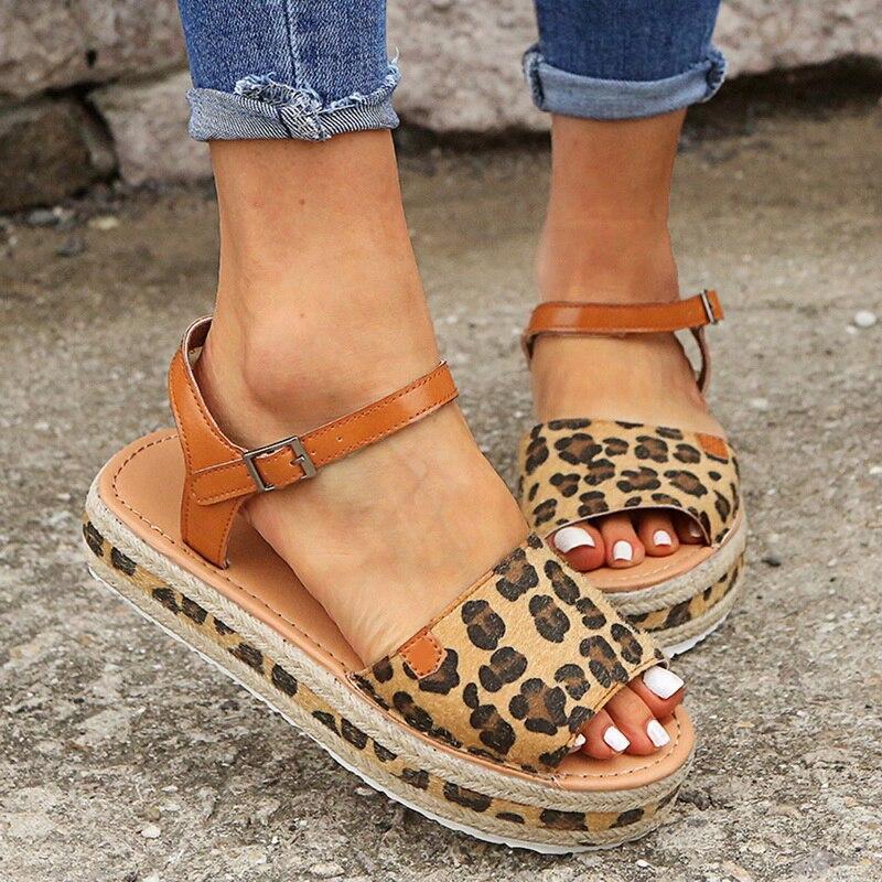 Women 2021 ng Summer Peep Toe Snake Leopard Platform Sandals