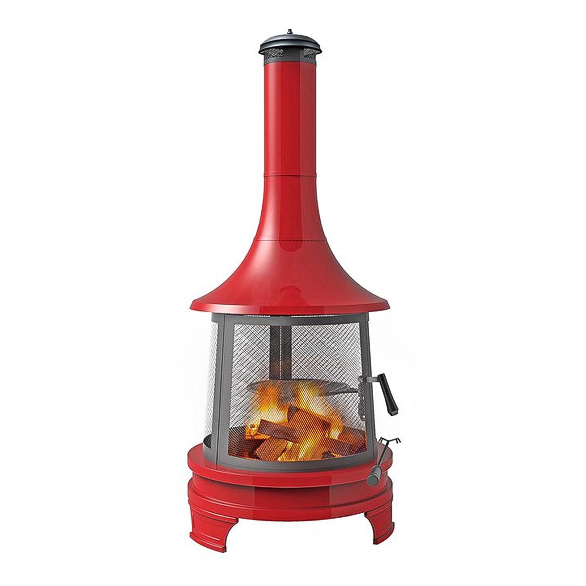 Outdoor Fireplace with Cooking Grill Sturdy Solid Steel Construction NEW