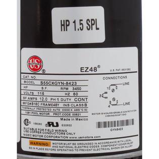 Plastics Hf 1.5Hp 115V 1Spd 60Hz 3Ft Tl Vrcl/Dsch. Less Trp