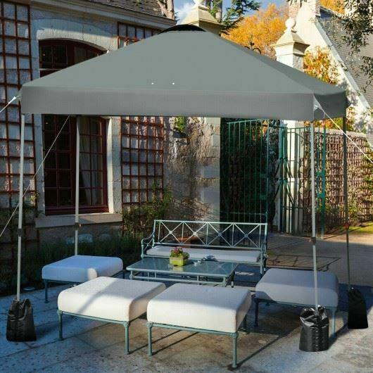 Durable 10'x10' Gray Outdoor Home or Commercial Pop up Canopy Tent-