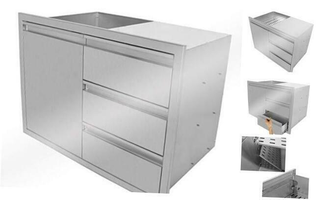 Stainless Steel Outdoor Kitchen 45.24W x 28H in. Triple Drawer and Door Combo