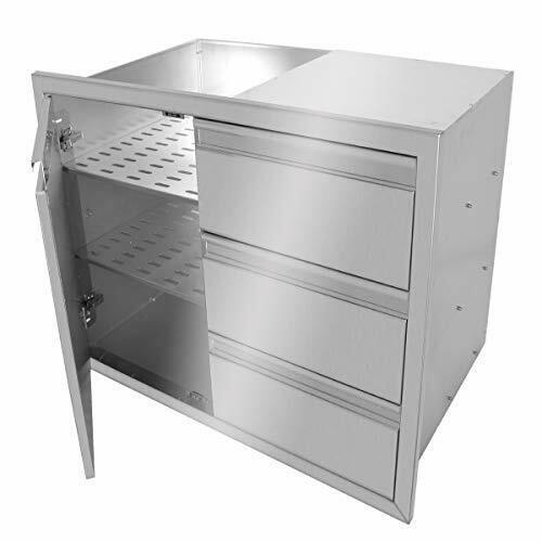 Stainless Steel Outdoor Kitchen 45.24W x 28H in. Triple Drawer and Door Combo