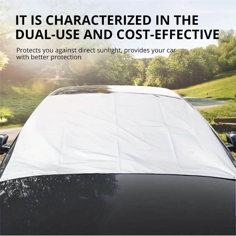 1pc Keep Your Car Protected From Snow And Sun With Our Foldable Windshield Cover!