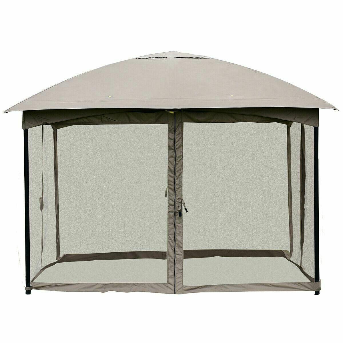 11.5 x 11.5 Feet Fully Enclosed Outdoor Gazebo with Removable 4 Walls