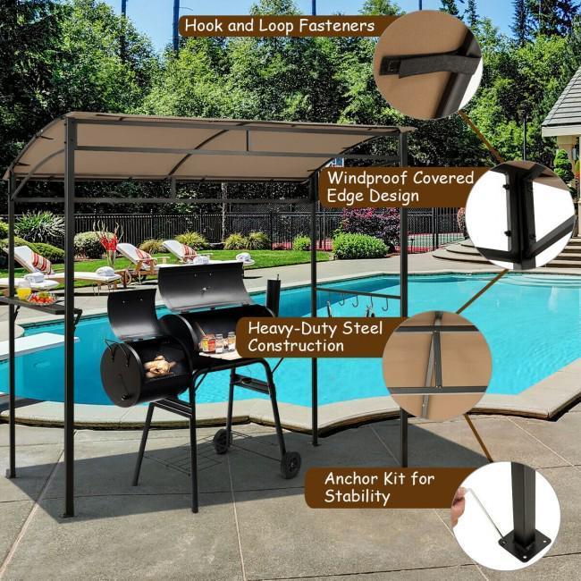 7 x 4.5 Feet Grill Gazebo Outdoor Patio Garden BBQ Canopy