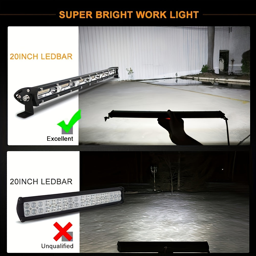 LED Work Light Ultra-thin Single Row LED Light Bar Suitable For Off-road 4x4 Car SUV Trucks Tractor Boat Fog Lights 12V/24V Spot Flood Light Bar