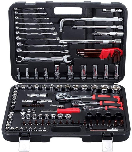 ZXY-NAN Wrench 120pcs Socket Set Car Repair Tool Auto Hand Tool Kit Ratchet Set Torque Wrench Chrome Vanadium Steel Auto Tools Repair Tools