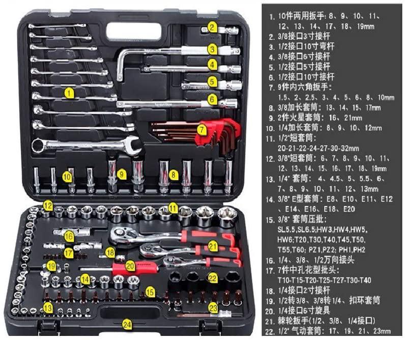 ZXY-NAN Wrench 120pcs Socket Set Car Repair Tool Auto Hand Tool Kit Ratchet Set Torque Wrench Chrome Vanadium Steel Auto Tools Repair Tools