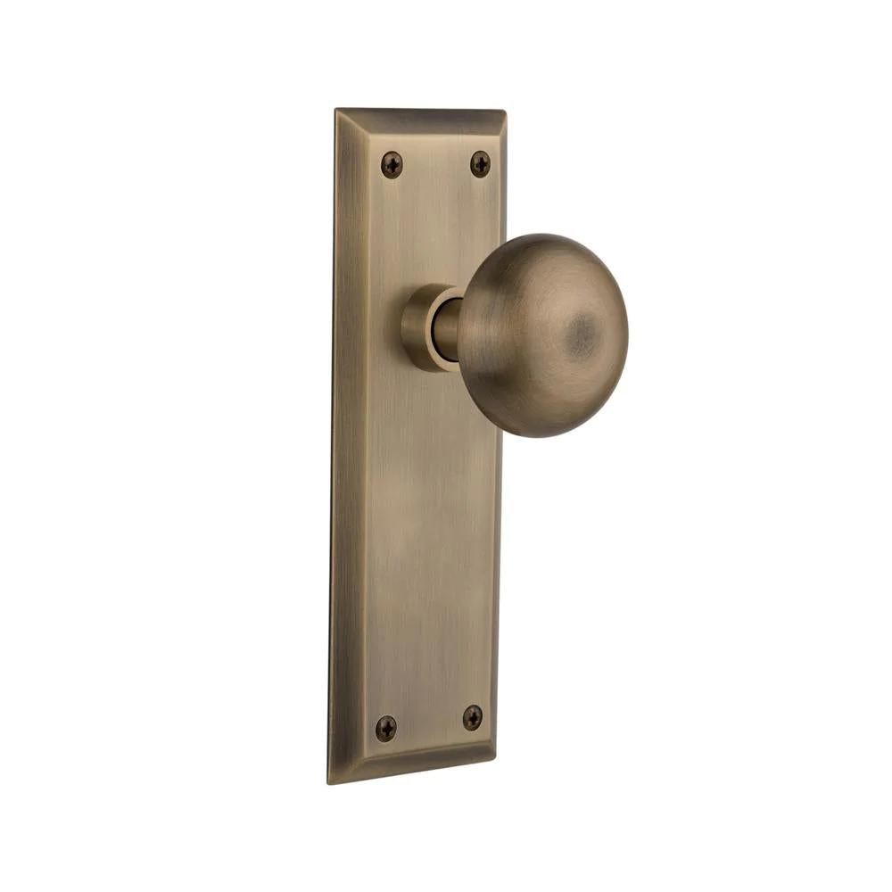 York Plate 2-3/4 in. Backset Antique Brass Privacy Bed/Bath York Door Knob