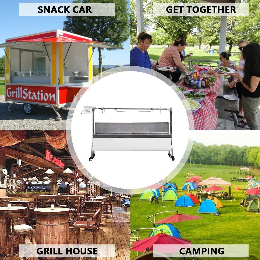 110V 132LBS Big Roast Machine BBQ Spit Roaster Rotisserie Grill Roasting Motor