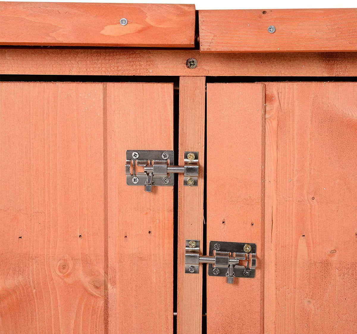 Fir Wood Storage Shed with 2 Loackable Doors, Waterproof Outdoor Tool Organizer