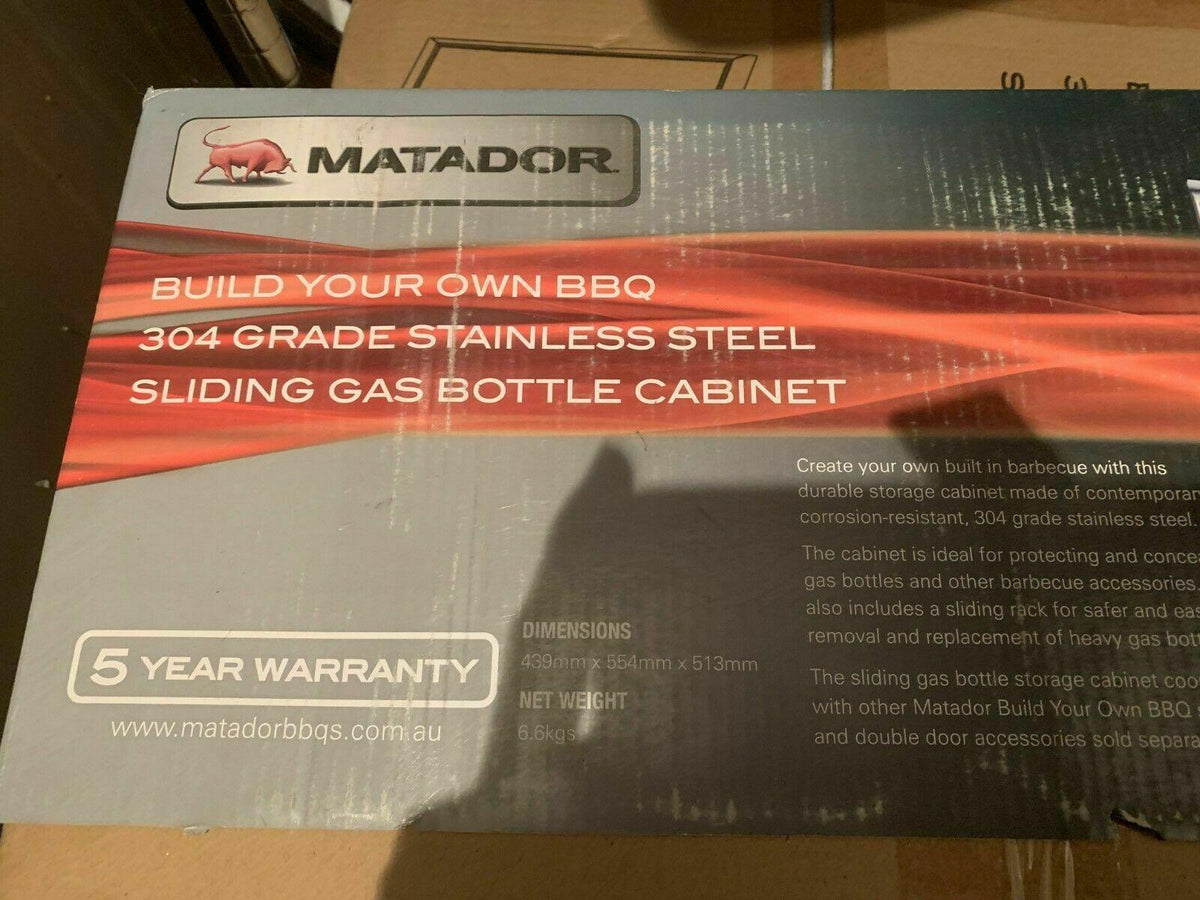 Build your Own BBQ 304 Grade Stainless Steel Sliding Gas Bottle Cabinet