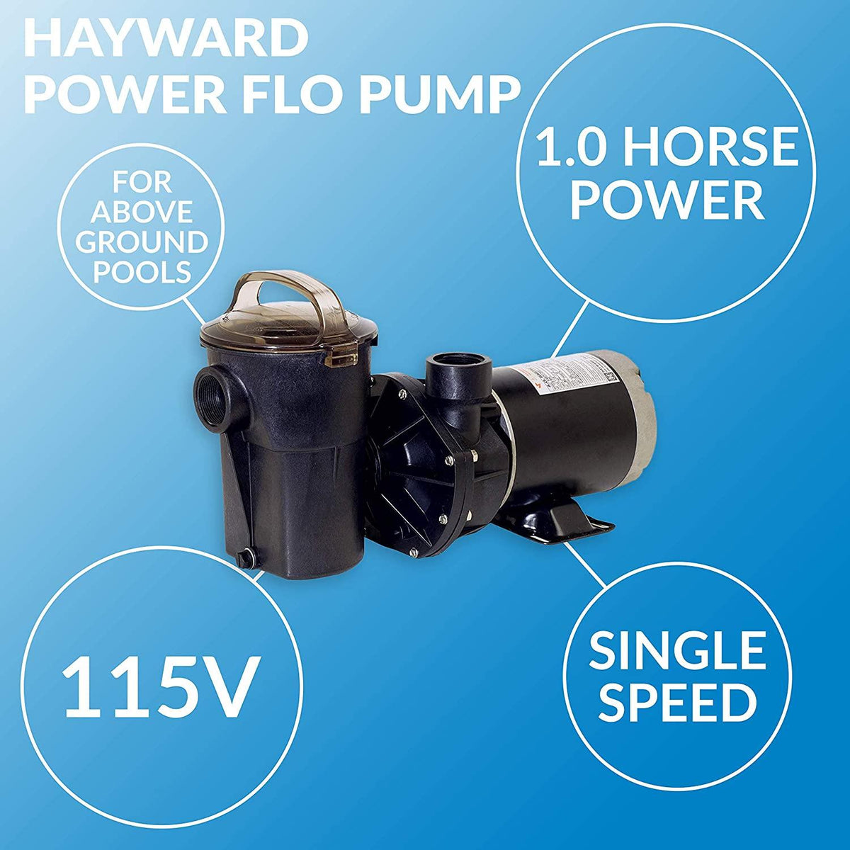 Hayward W3SP1580 Power Flo Pool Pump, 1 HP