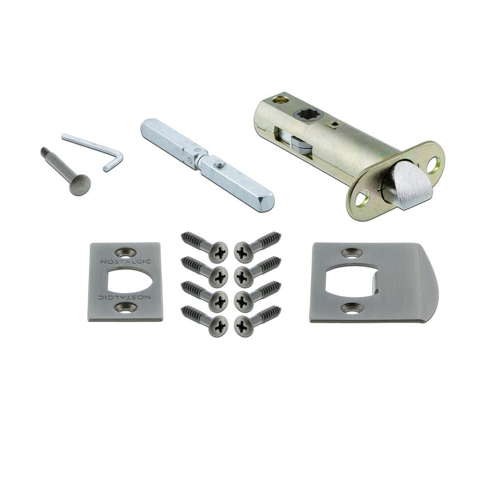 Mission Plate 2-3/4 in. Backset Antique Pewter Privacy Bed/Bath Crystal Glass Door Knob