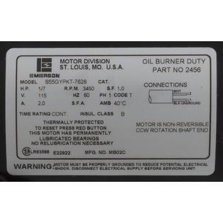 Zodiac Motor, Zodiac XL-3 Oil Fired Htr DP2000/3000, 1/7 hp, 3450 RPM