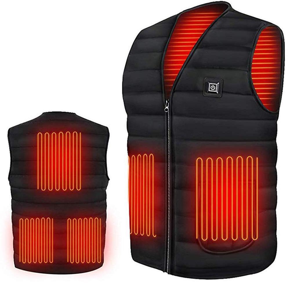 [WARM UP] Men Autumn Winter Smart Heating Cotton Vest USB Infrared Electric Heating Vest