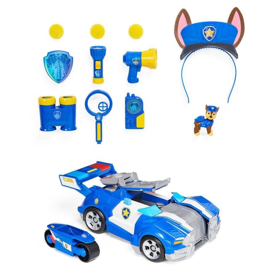 PAW Patrol, Ultimate Chase 12-Piece Fan Gift Pack with 2-in-1 Transforming Toy Car and Pretend Play Accessories