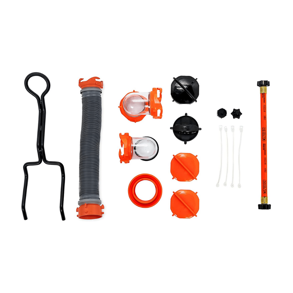 Camco (39006) Rhino Heavy Duty 36 Gallon Portable Waste Holding Hose And Accessories