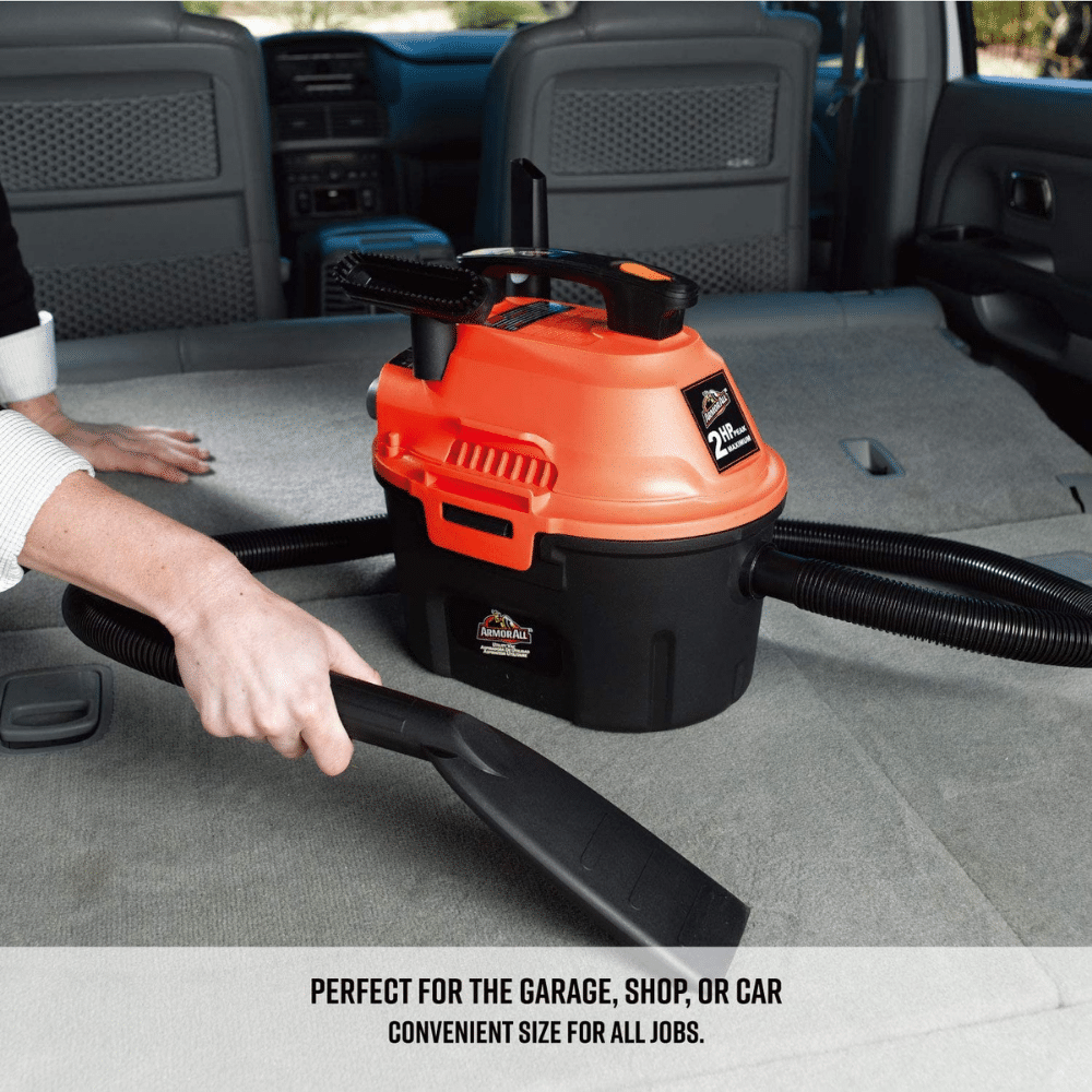 Armor All, AA255, 2.5 Gallon 2 Peak HP Wet/Dry Utility Shop Vacuum, Orange