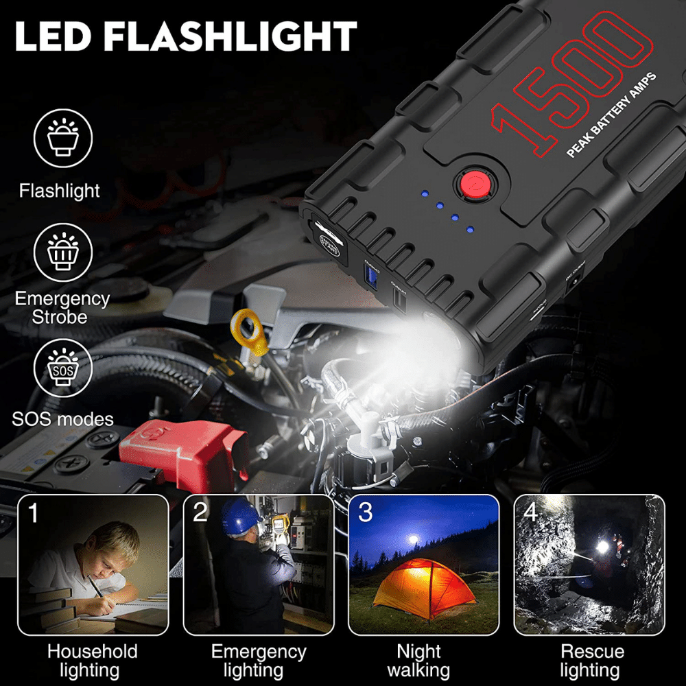 NEX POW 1500A Peak 21800mAh 12V Portable Car Jump Starter