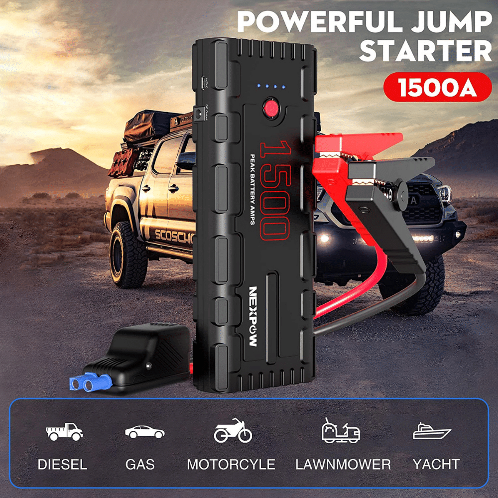 NEX POW 1500A Peak 21800mAh 12V Portable Car Jump Starter