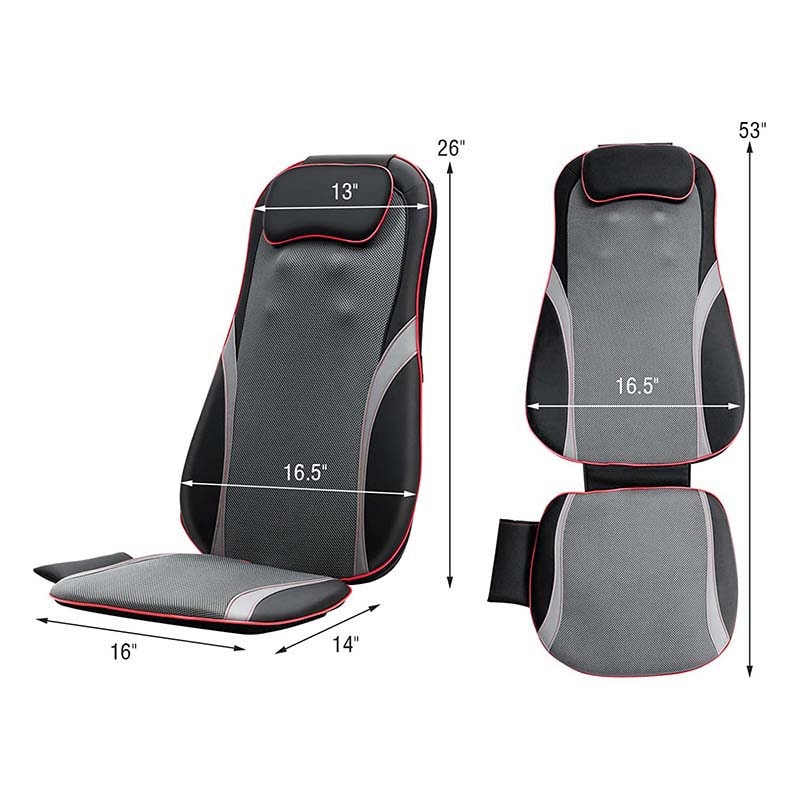 Shiatsu Back Massager with Heat, Full Back &amp; Hip Muscle Pain Relief, Massage Seat Cushion for Home and Office Chair Use