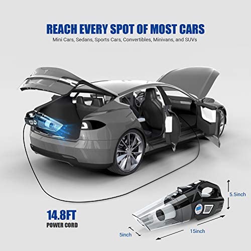 VARSK 4-in-1 Car Vacuum Cleaner, Tire Inflator Portable Air Compressor