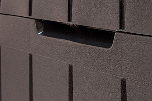 Keter Marvel Plus 71 Gallon Resin Outdoor Storage Box for Patio Furniture Cushion Storage, Brown