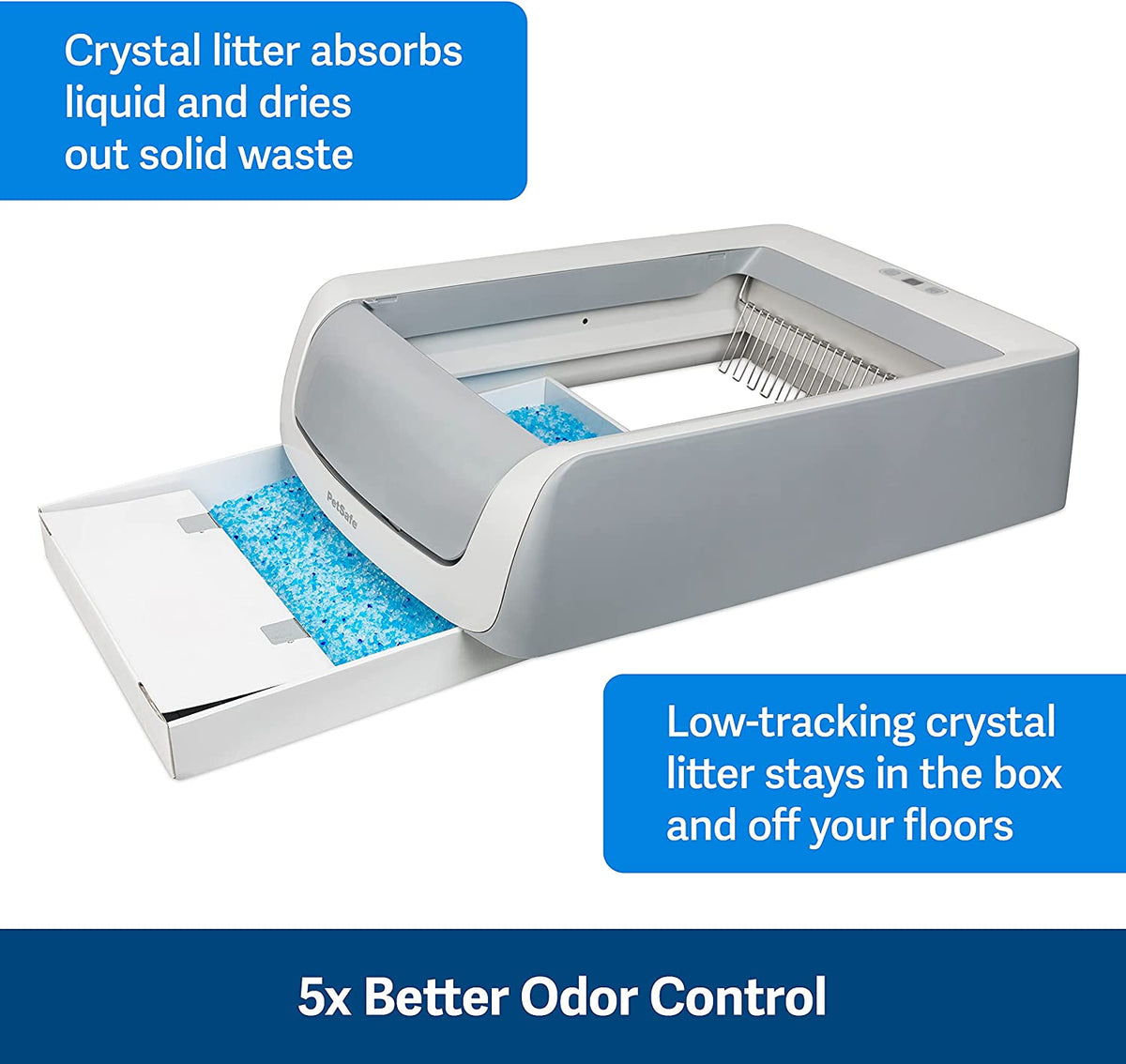 PetSafe ScoopFree Self Cleaning Cat Litter Box Systems, iOS/Android App with Health Counter - Automatic Cat Litter Box, Crystal Cat Litter