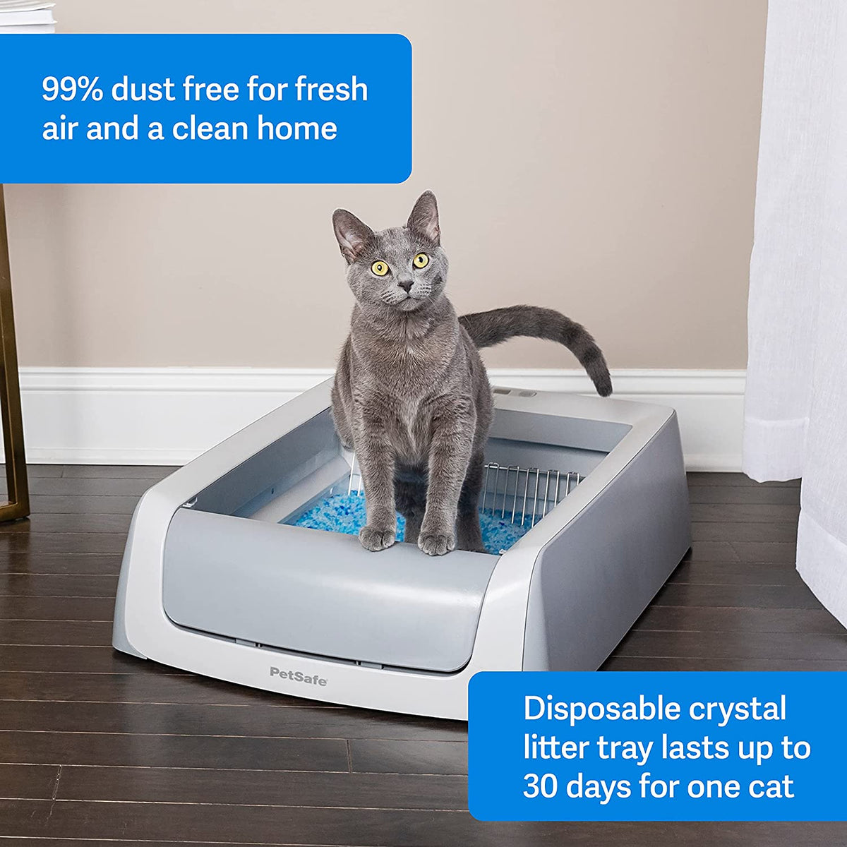 PetSafe ScoopFree Self Cleaning Cat Litter Box Systems, iOS/Android App with Health Counter - Automatic Cat Litter Box, Crystal Cat Litter