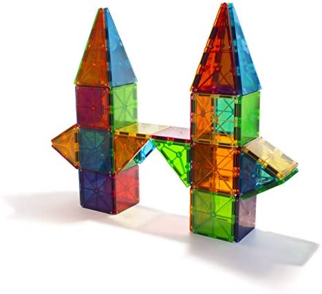 Magna-Tiles 100-Piece Clear Colors Set, Educational Toys