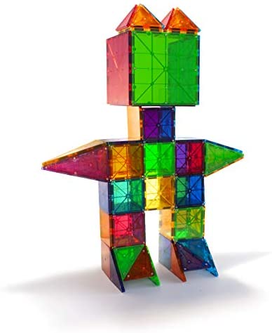 Magna-Tiles 100-Piece Clear Colors Set, Educational Toys
