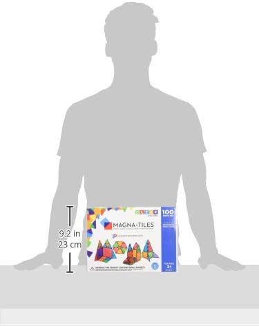 Magna-Tiles 100-Piece Clear Colors Set, Educational Toys