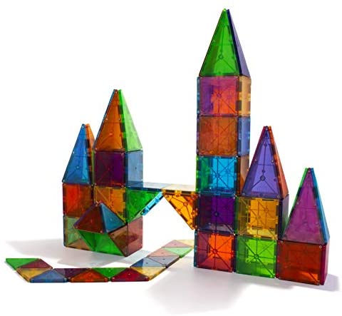 Magna-Tiles 100-Piece Clear Colors Set, Educational Toys