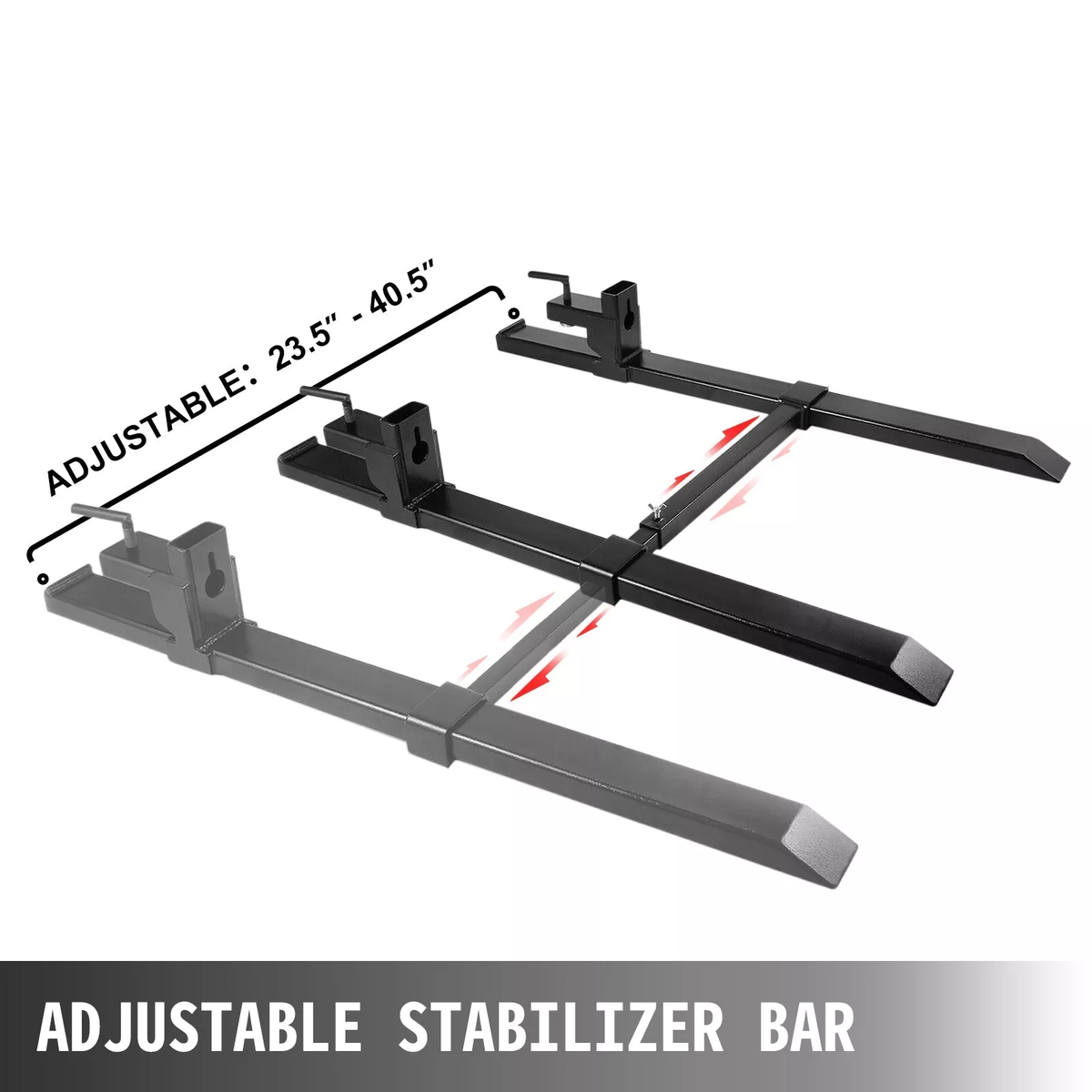 Vevor 39‘’ Clamp On Pallet Forks W/ Bar 1500lb Loader Tractor Heavy Duty
