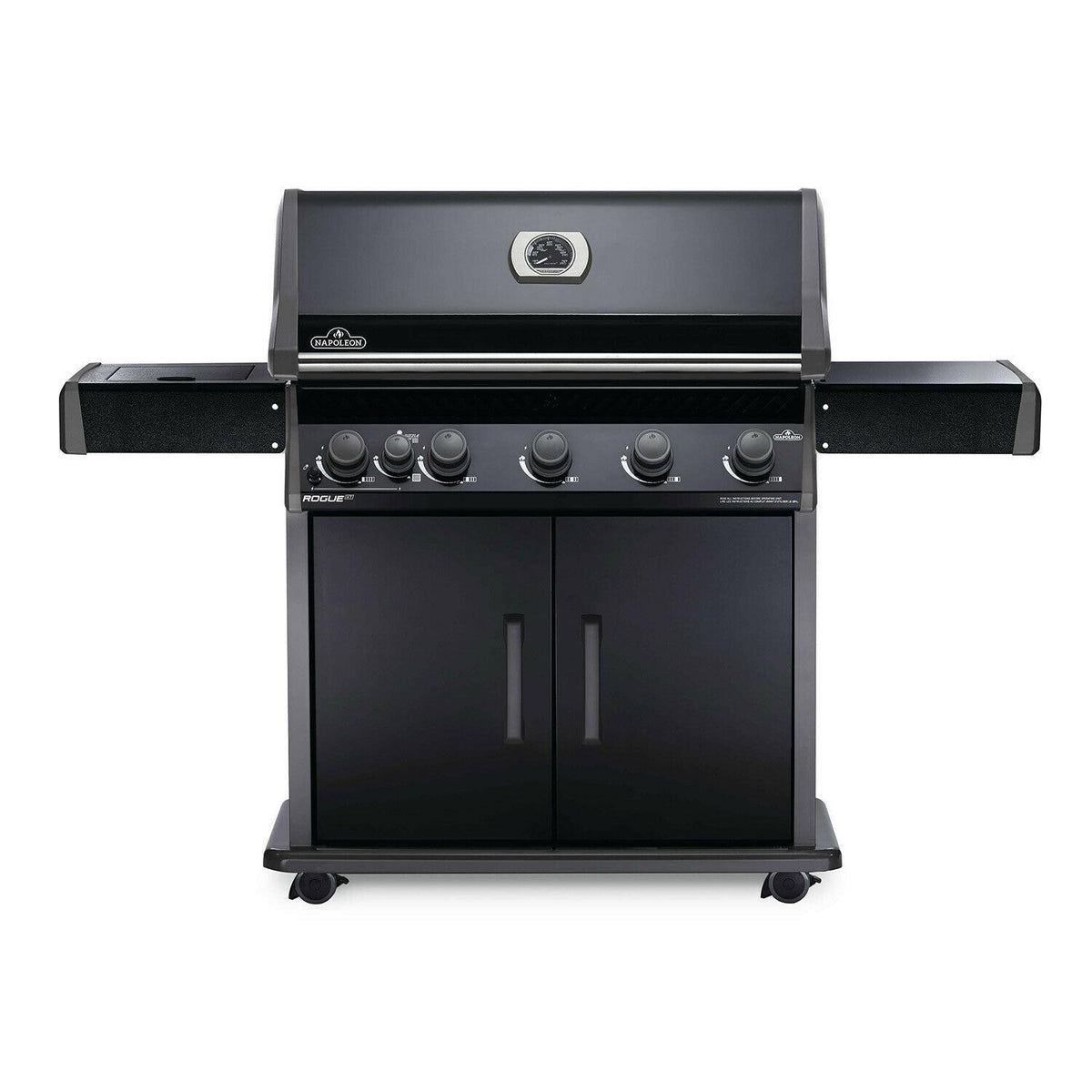 Napoleon Rogue XT 625 Black Gas Grill on Cart with Infrared Side Burner, 34.75-I