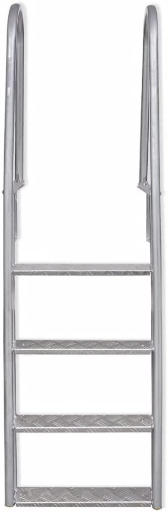 INLIFE Pool Ladder,4 Steps Stainless Steel Swimming Pool Ladder,Feet Stairs Ladder with Anti-Slip Rubber for 66.9-in. Wall Height Pools