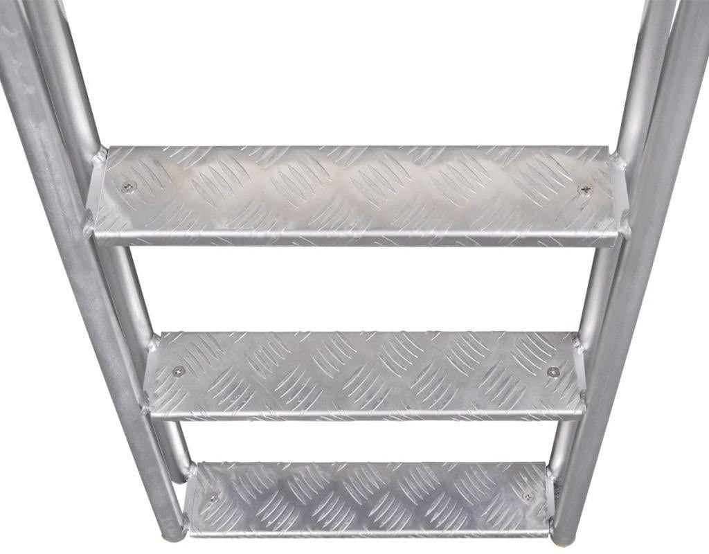 INLIFE Pool Ladder,4 Steps Stainless Steel Swimming Pool Ladder,Feet Stairs Ladder with Anti-Slip Rubber for 66.9-in. Wall Height Pools