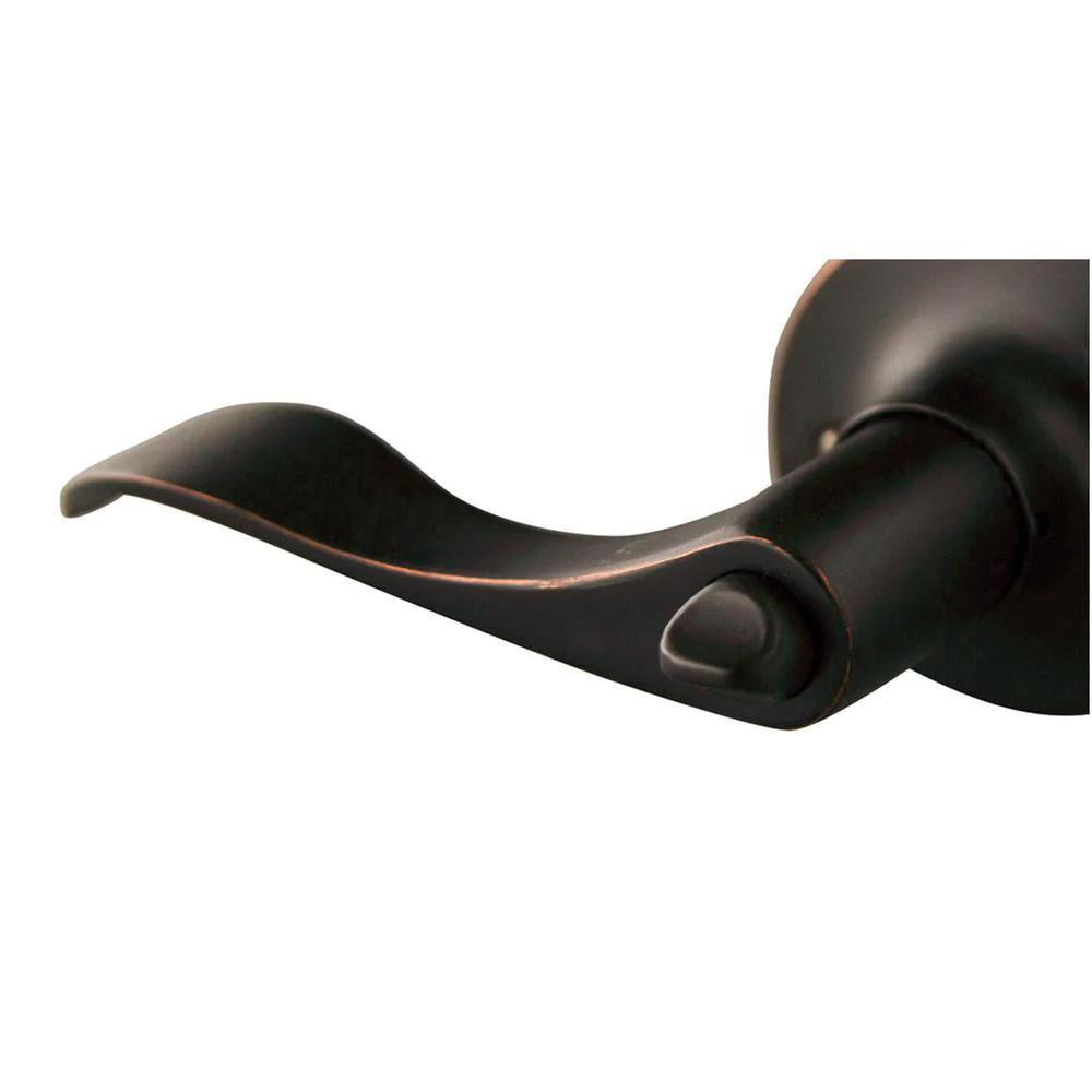 Stratford Oil Rubbed Bronze Privacy Bed/Bath Door Lever with Universal 6-Way Latch (12-Pack)