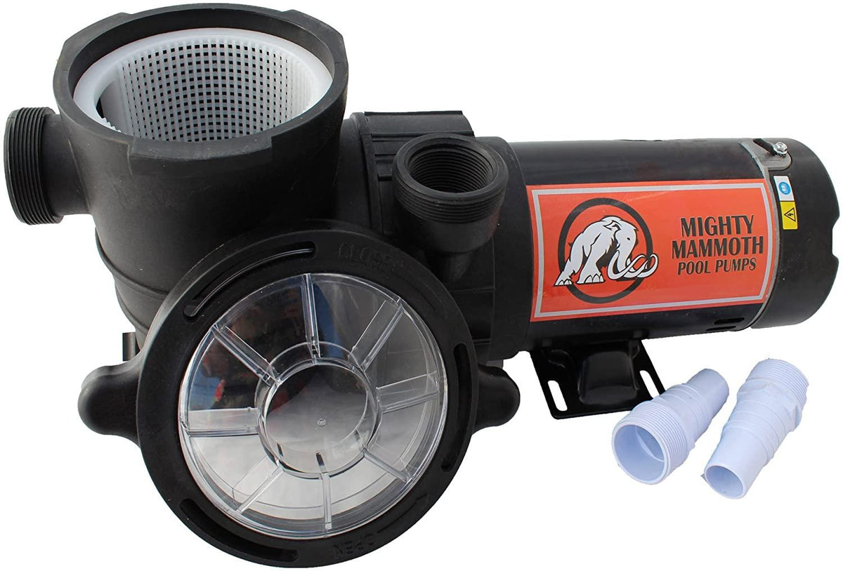 1.5 Horsepower Above Ground Pool Pump with Cord - Mighty Mammoth High Performance Motor for Clean Swimming Pool Water - 1.5 HP - 110V-120V - 60HZ